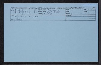 Old House Of Gask, NN91NE 17, Ordnance Survey index card, Recto