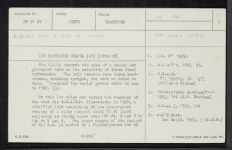 Machany, NN91NW 1, Ordnance Survey index card, page number 1, Recto