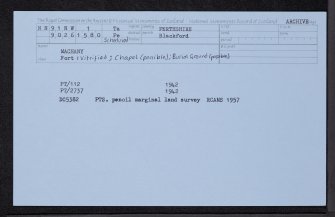 Machany, NN91NW 1, Ordnance Survey index card, Recto