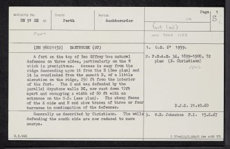 Ben Effrey, NN91SE 4, Ordnance Survey index card, page number 1, Recto