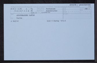 Auchterarder Castle, NN91SW 5, Ordnance Survey index card, Recto