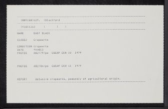 East Slack, NN91SW 29, Ordnance Survey index card, Recto