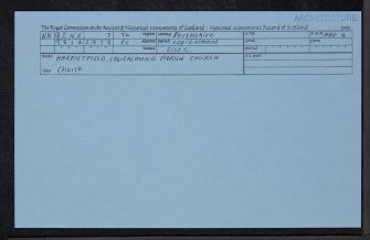 Harrietfield, Logiealmond Parish Church And Manse, NN92NE 7, Ordnance Survey index card, Recto
