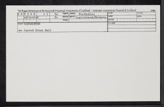 Glenalmond, NN92NE 11, Ordnance Survey index card, Recto
