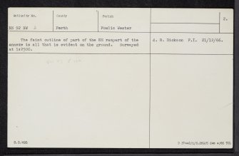 Fendoch, NN92NW 2, Ordnance Survey index card, page number 2, Verso