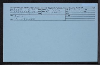 Dallick, NN92NW 7, Ordnance Survey index card, Recto
