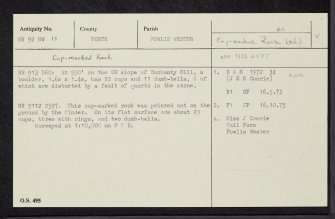 Buchanty Hill, NN92NW 18, Ordnance Survey index card, Recto