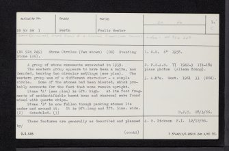 Fowlis Wester, NN92SW 1, Ordnance Survey index card, page number 1, Recto