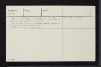 Glen Cochill, NN94SW 1, Ordnance Survey index card, page number 4, Verso