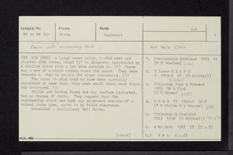Dunfallandy, NN95NW 30, Ordnance Survey index card, page number 1, Recto