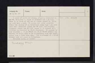 Dunfallandy, NN95NW 30, Ordnance Survey index card, page number 2, Verso