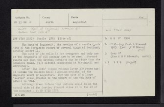 Rath Of Logierait, NN95SE 2, Ordnance Survey index card, page number 1, Recto