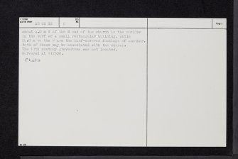 Tullibole, Church And Burial-Ground, NO00SE 8, Ordnance Survey index card, page number 2, Verso