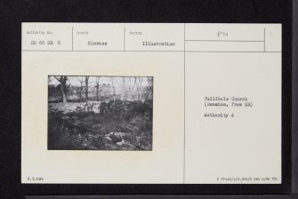 Tullibole, Church And Burial-Ground, NO00SE 8, Ordnance Survey index card, Recto