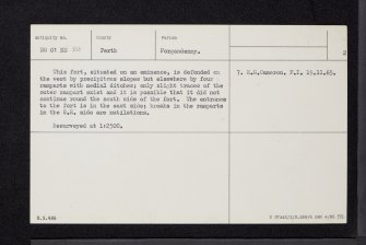 Jackschairs Wood, NO01NE 20, Ordnance Survey index card, page number 2, Verso