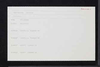 Millhaugh, NO01SW 28, Ordnance Survey index card, page number 1, Recto