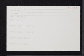 Millhaugh, NO01SW 34, Ordnance Survey index card, page number 1, Recto