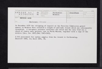 Methven Wood, NO02NE 41, Ordnance Survey index card, Recto