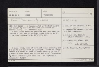 Huntingtower, NO02SE 1, Ordnance Survey index card, Recto