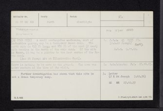 Tibbermore, NO02SE 10, Ordnance Survey index card, Recto