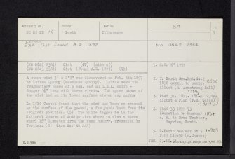 Letham, NO02SE 16, Ordnance Survey index card, page number 1, Recto