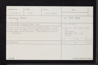 Murthly Castle, NO03NE 5, Ordnance Survey index card, Recto