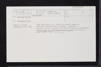 Murthly Castle, NO03NE 5, Ordnance Survey index card, Recto