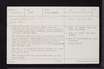 Gellyburn, NO03NE 6, Ordnance Survey index card, page number 1, Recto