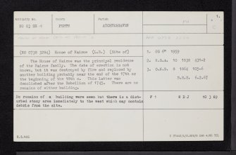House Of Nairne, NO03SE 4, Ordnance Survey index card, page number 1, Recto