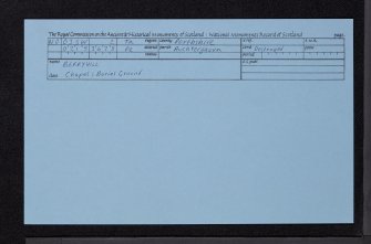 Berryhill, NO03SW 2, Ordnance Survey index card, Recto