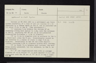 Loch Benachally, NO04NE 10, Ordnance Survey index card, page number 1, Recto