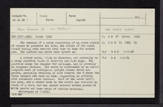 Ninewells, NO04SE 1, Ordnance Survey index card, Recto