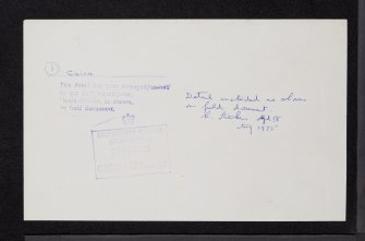 Mains Of Fordie, NO04SE 5, Ordnance Survey index card, Verso