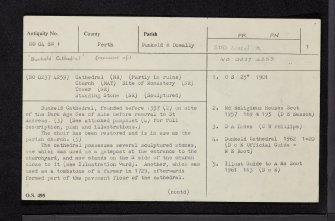 Dunkeld, Cathedral Street, Dunkeld Cathedral, NO04SW 1, Ordnance Survey index card, page number 1, Recto