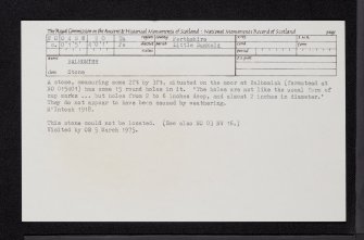 Balhomish, NO04SW 20, Ordnance Survey index card, Recto