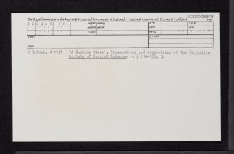 Balhomish, NO04SW 20, Ordnance Survey index card, Recto