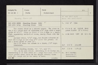 Balnabroich, NO05NE 2, Ordnance Survey index card, page number 1, Recto