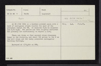 Sgorr Gorm, NO05NW 6, Ordnance Survey index card, Recto