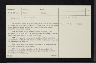 Craigsheal Burn, NO05SE 12, Ordnance Survey index card, page number 1, Recto