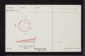 Craigsheal Burn, NO05SE 16, Ordnance Survey index card, Recto