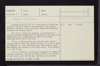 Craigsheal Burn, NO05SE 16, Ordnance Survey index card, Recto