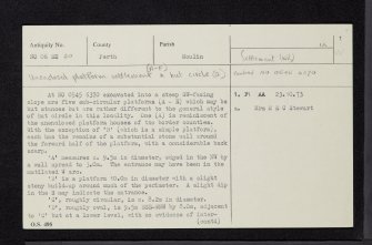 Tulloch Field, Enochdhu, NO06SE 20, Ordnance Survey index card, page number 1, Recto