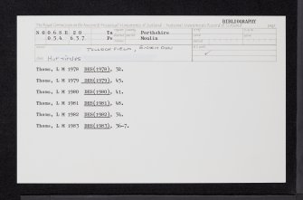 Tulloch Field, Enochdhu, NO06SE 20, Ordnance Survey index card, Recto