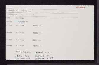 Dalmunzie, NO07SE 8, Ordnance Survey index card, Recto