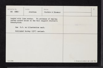 Inverey Castle, NO08NE 1, Ordnance Survey index card, page number 2, Verso