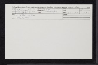 Gateside, St Mary's Chapel, NO10NE 8, Ordnance Survey index card, Recto