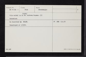 West Lomond Hill, NO10NE 30, Ordnance Survey index card, page number 2, Verso