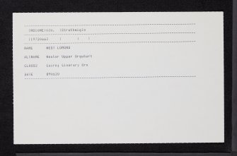 West Lomond Hill, NO10NE 30, Ordnance Survey index card, Recto