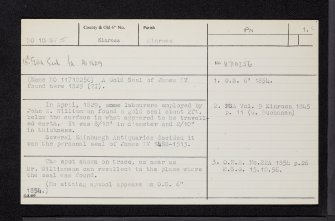 Kinross, NO10SW 5, Ordnance Survey index card, page number 1, Recto