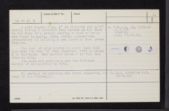 Kinross, NO10SW 5, Ordnance Survey index card, page number 2, Verso